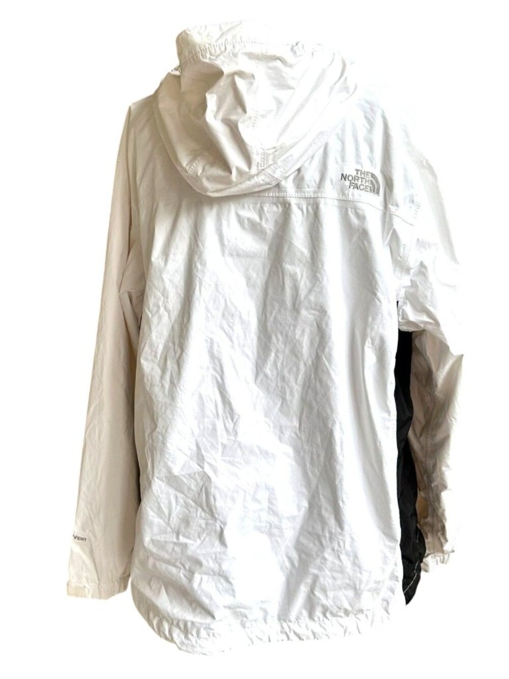 North Face Womens Hyvent Rain Jacket Ladies XL White Black Hooded Waterproof EUC - Picture 10 of 12